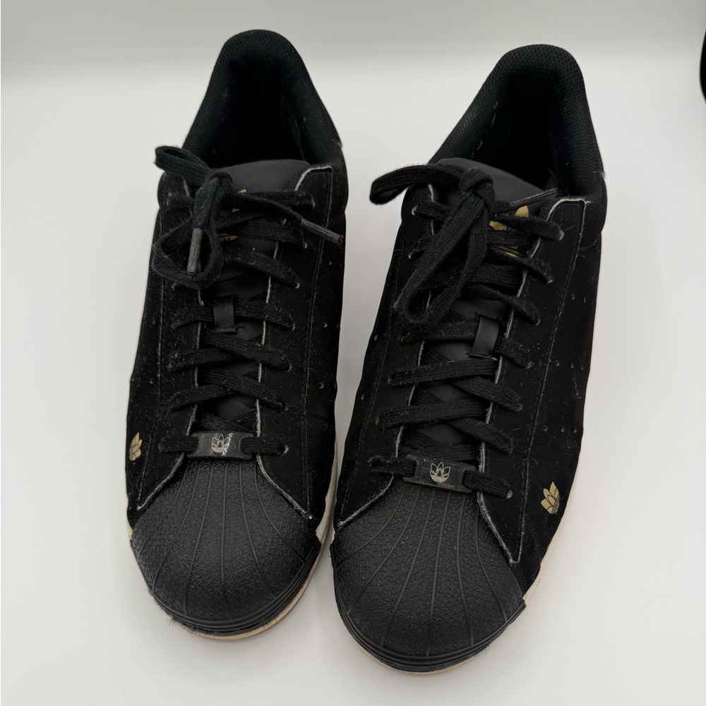 Adidas Originals Superstar Pure Shoes Athletic Street Casual 12 Black-Gold-White